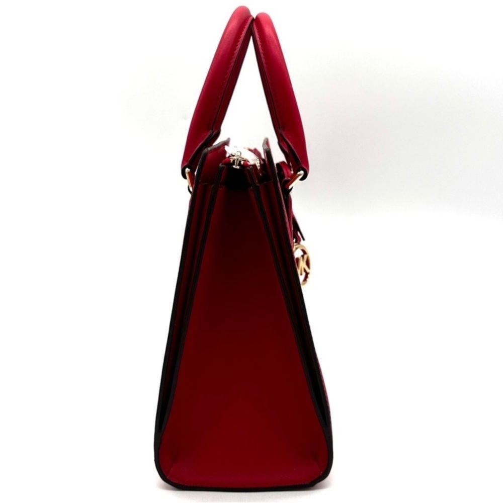 Michael Kors Sheila Medium Center Zip Satchel Bag Bright Red - Picture 4 of 13